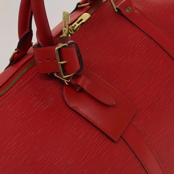 LOUIS VUITTON Epi Keepall 55 Boston Bag Red M42957 LV Auth 132721 - Picture 12 of 16